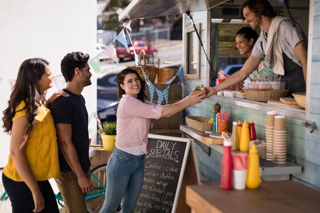 A busy food truck.