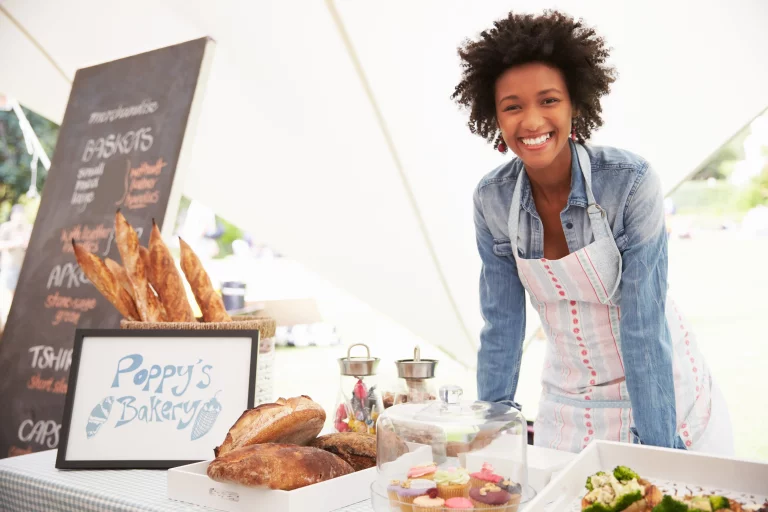 Woman at a food vendor