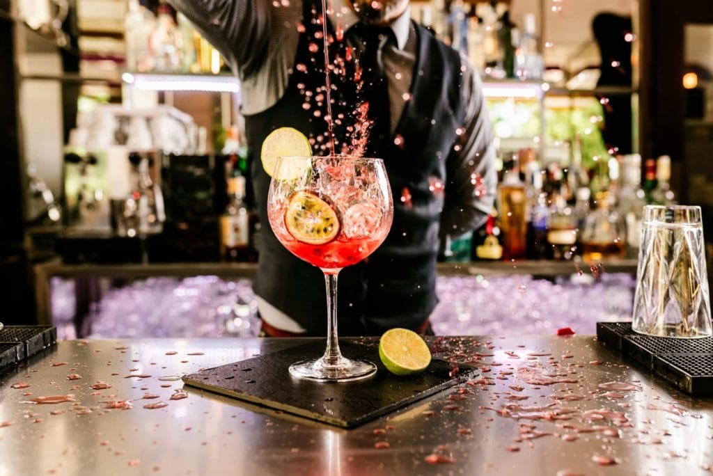 bartender serving drinks