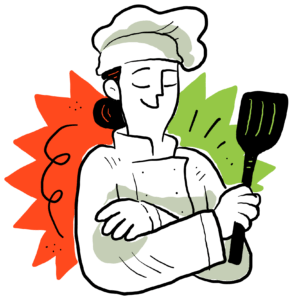 chef holding spatula