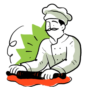 chef rolling dough icon