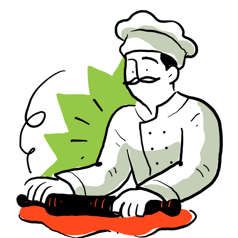 chef rolling dough icon