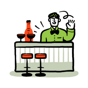 Bartender illustration.