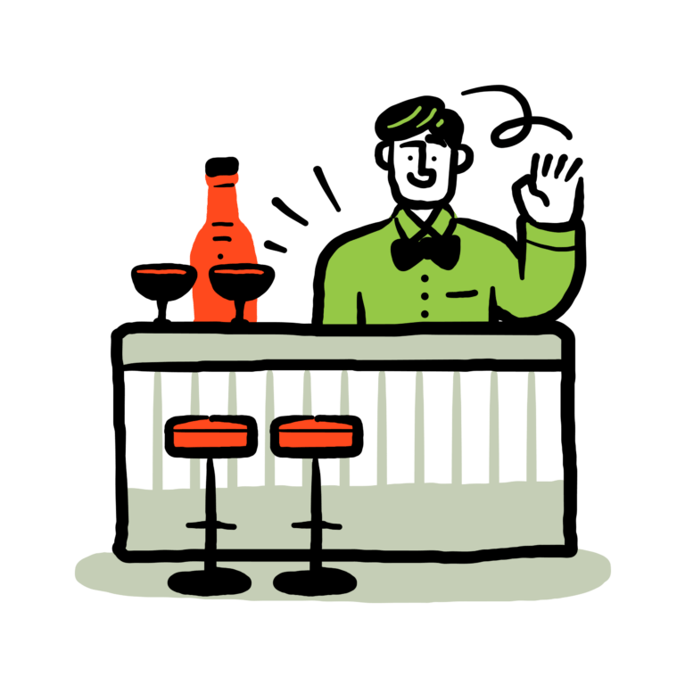 Bartender illustration.