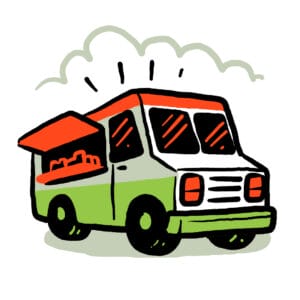 Food truck illustration.