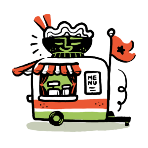 Food trailer illustration.