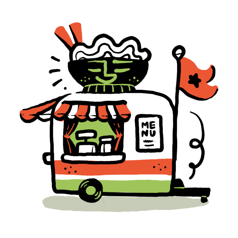 Food trailer illustration.