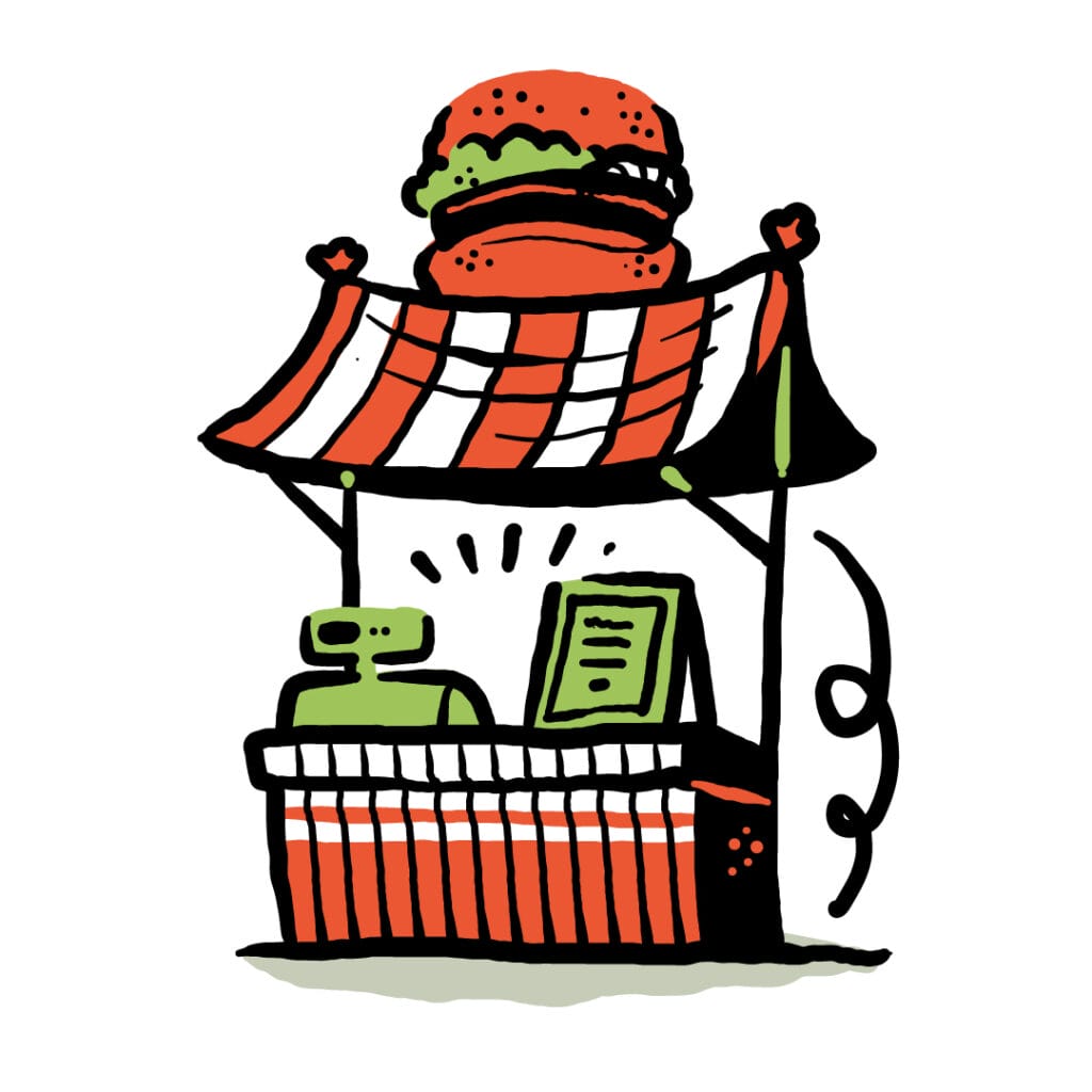 Food vendor illustration.