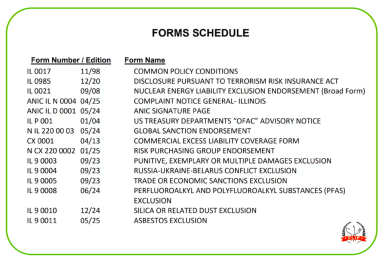 Exclusion claim example.