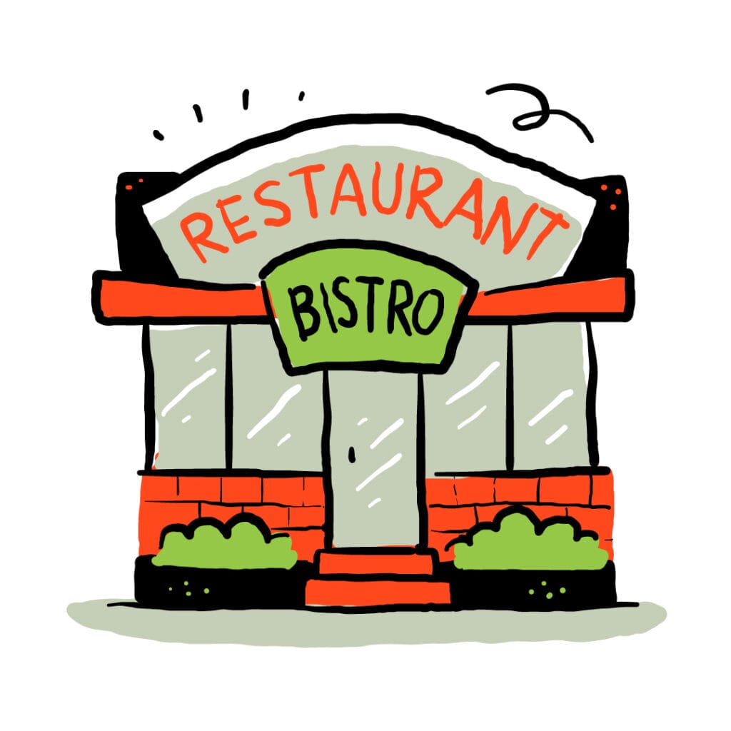 Restaurant illustration.