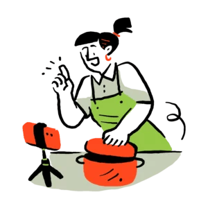 Person baking on counter.