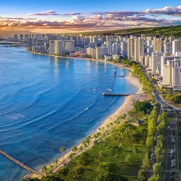 Honolulu, HI, scenic shoreline.