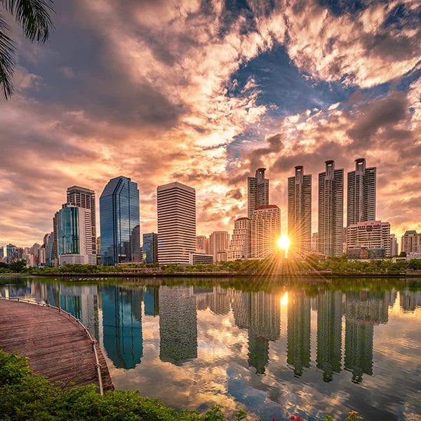 Houston, TX at sunset.